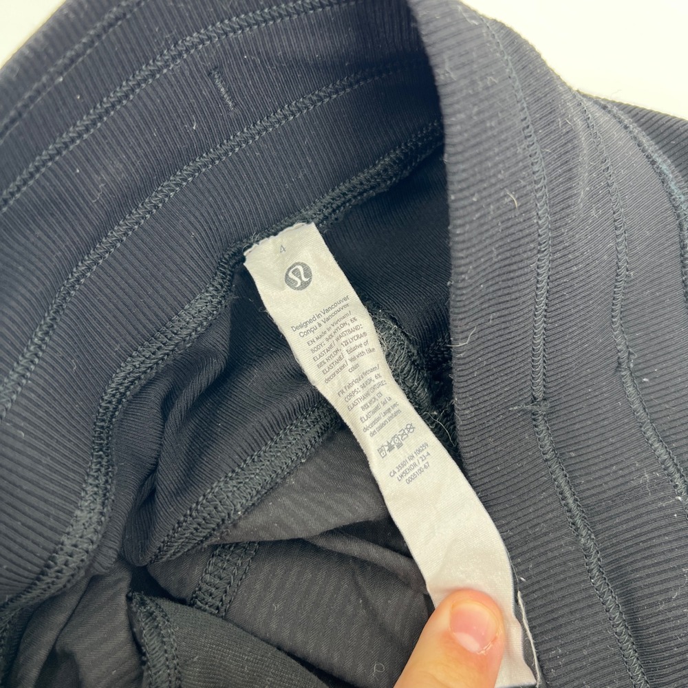 Lululemon Womens 4 Align High Rise Ribbed Jogger Pants Black - Picture 4 of 7